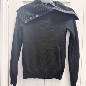 GAP Black Cowl Neck Sweater with Button Detail